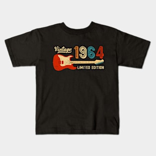 Vintage 1964 Birthday Retro Musician Guitar Player Kids T-Shirt